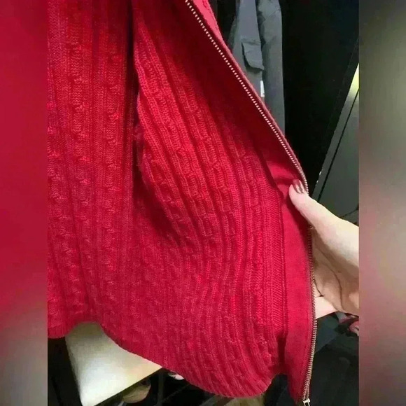 LL Bean Vintage cable knit womans zippered cardigan Size S - Picture 6 of 11